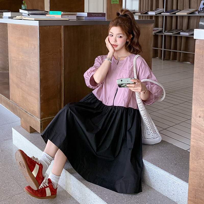 现货款号7730拼接连衣裙P135K198,女装连衣裙,2D043