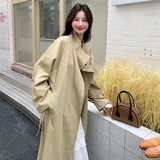 秋款卡其色长款立领风衣2C122-8859-P165-K248，女装风衣，2C122