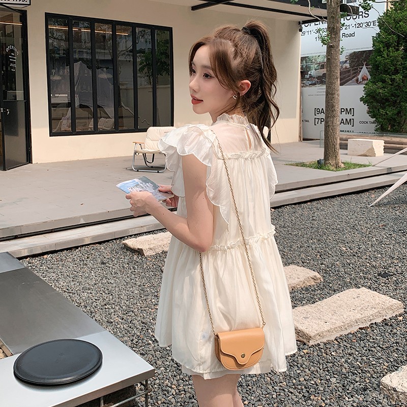 甜美法式飞飞袖短裤两件套女夏季网红炸街爆款小个子减龄天丝套装,女装套装/套裙,2C029