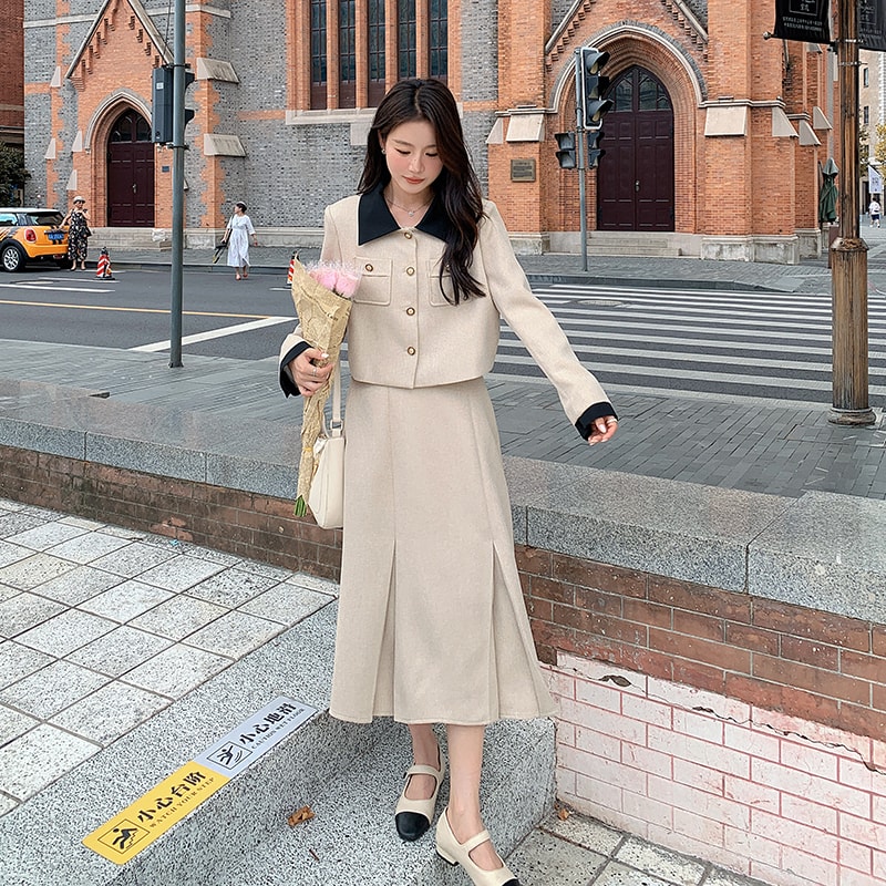 [现货】小香风上衣半身裙套装两件套,女装套装/套裙,2C269