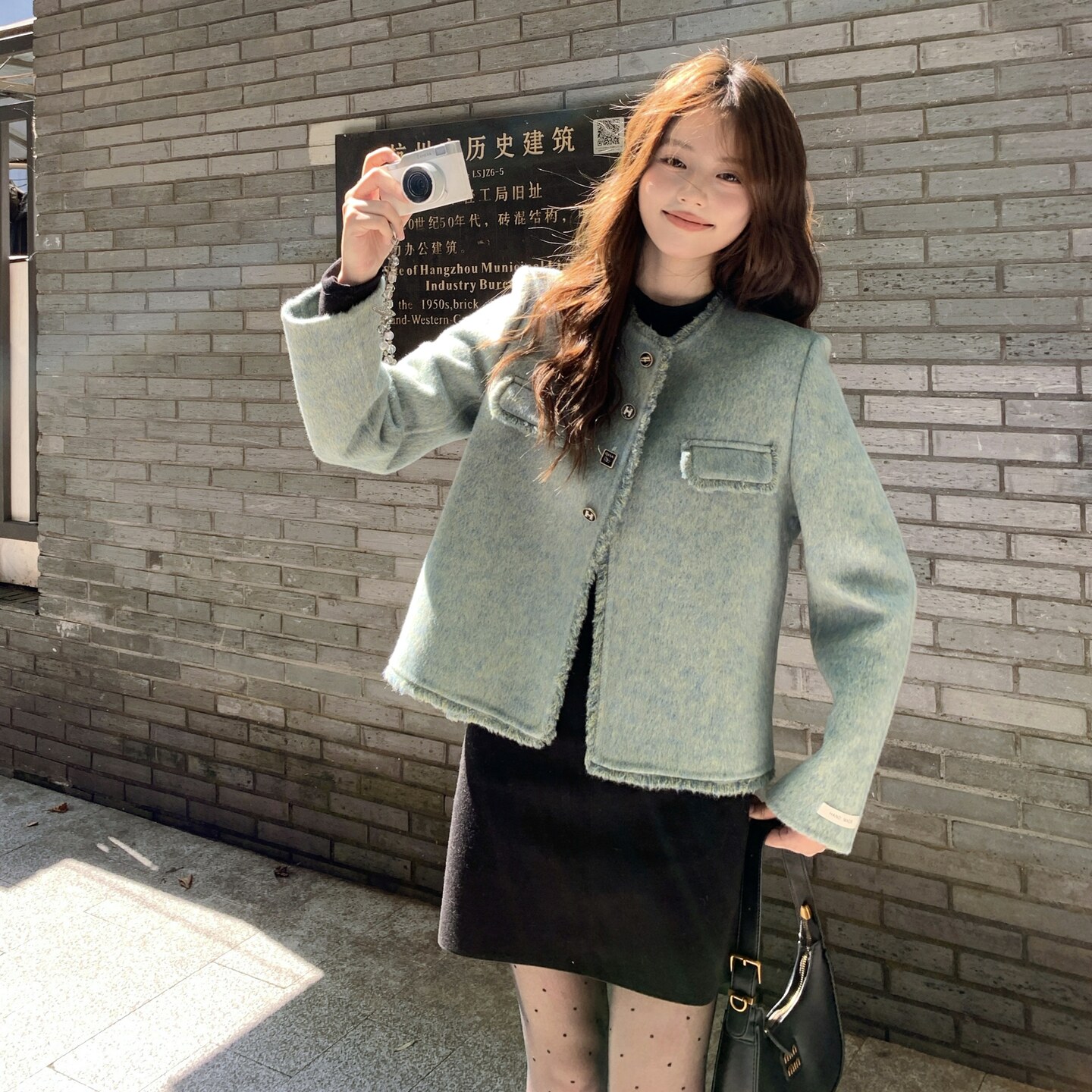 小香风双面呢羊毛外套女2025秋冬新款法式高级感气质显瘦流苏上衣,女装毛呢外套,2D008