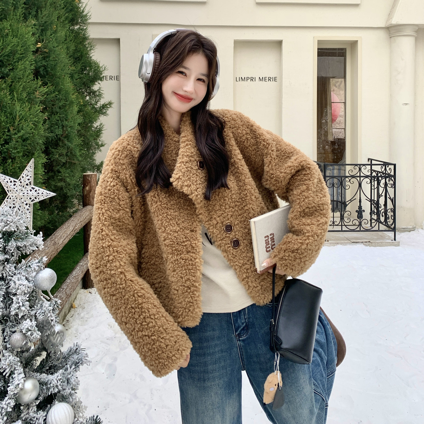 档口现货环保皮毛一体自发热底层羊羔毛外套2C233-835-P215-K319,女装皮草,2C233