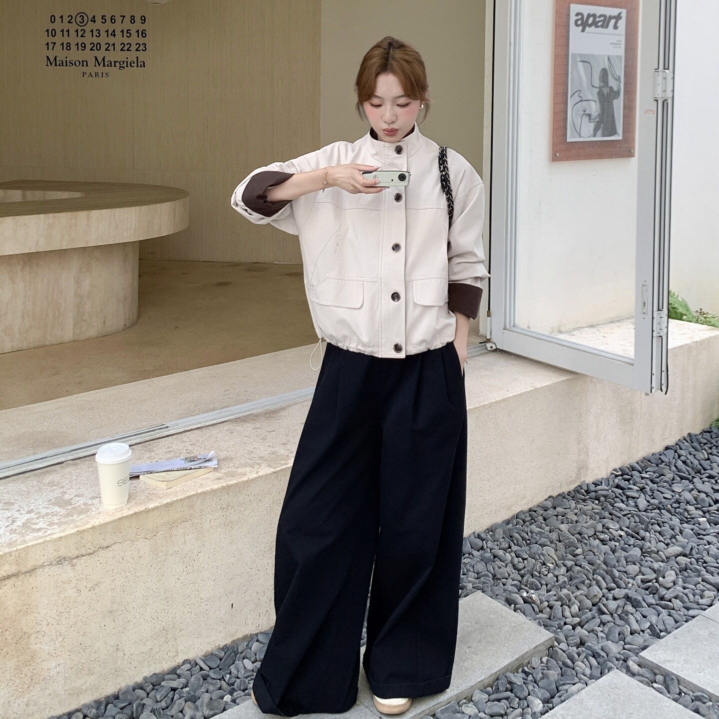 小个子撞色休闲短外套女2025秋季韩系减龄简约大方立领工装上衣潮,女装短外套,2C218