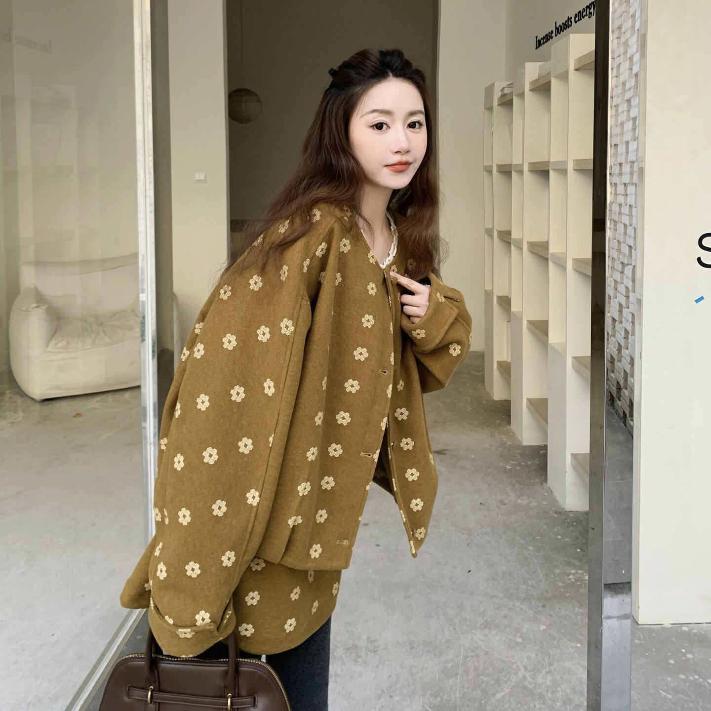 春季新品【已出货】印花针织套装p195k308,女装短外套,2C321