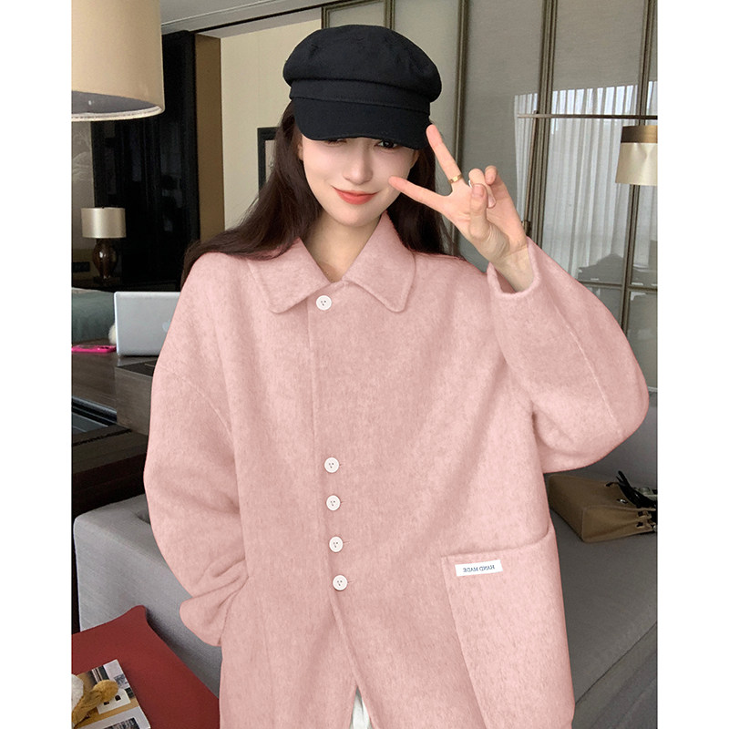 【新款】已出货有买家秀双面羊驼绒混色长毛大衣P260K388,女装毛呢外套,2C333