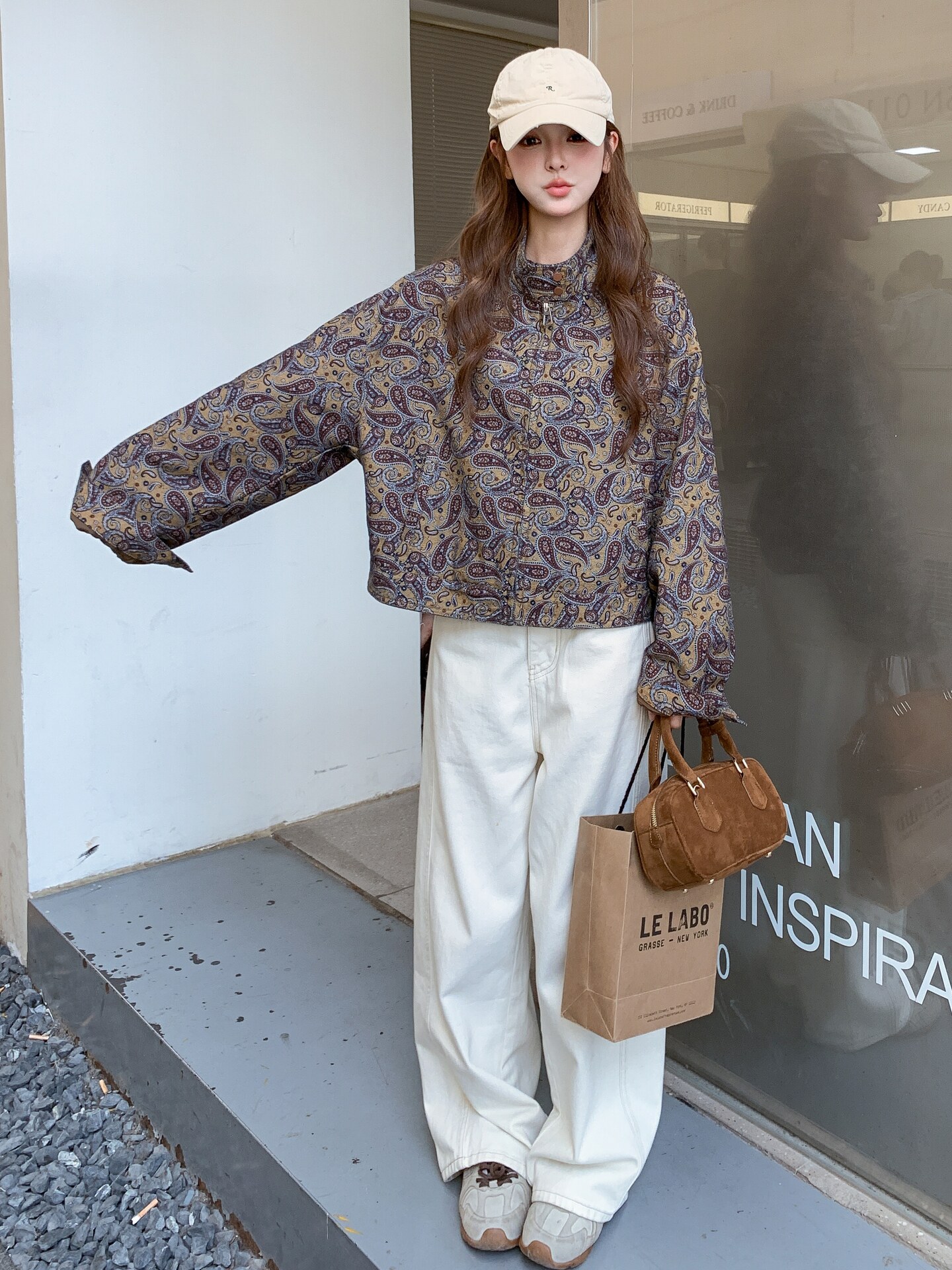 时尚立领提花外套女2025秋季新款韩版宽松显瘦休闲夹克棒球服上衣,女装短外套,2C323