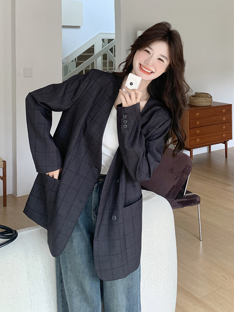 大货已出《主推款数据好》款号8001格子小西服外套P145K218,女装西装,2C217