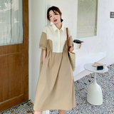 现货休闲减龄拼接连衣裙7611-P115-K168，女装连衣裙，2C159