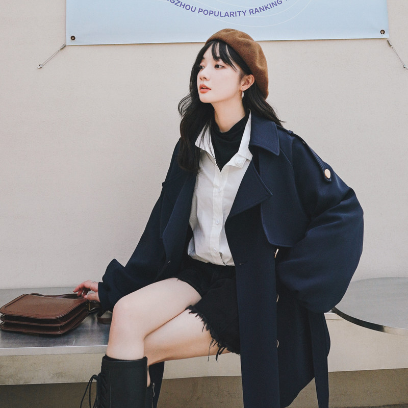 【24春】金属扣+灯笼袖风衣外套2C069-3003-P135控188,女装风衣,2C069