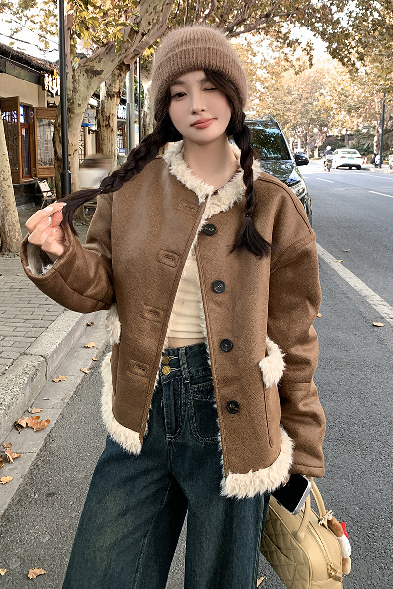 24年时尚双面穿皮毛一体外套P195,女装皮草,2C291