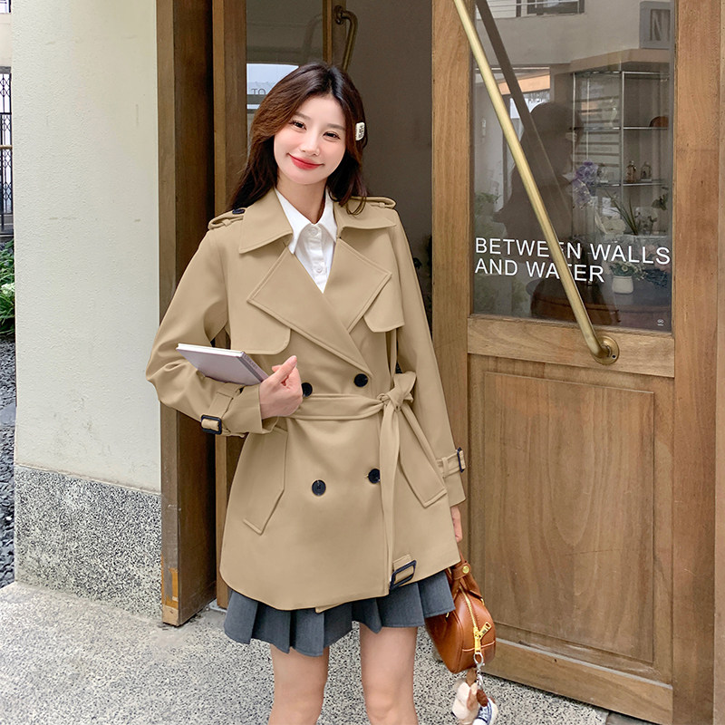 【现货】小个子短款双排扣英伦风风衣外套女2002-P150-K188,女装风衣,2C126