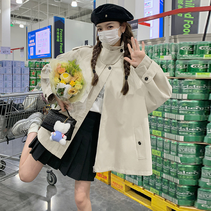 秋季新款风衣中长款长袖宽松外套2C112-CF909-P145-控204,女装风衣,2C112