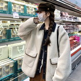 【现货】牛仔拼接羊羔毛外套c016-7069-P215-K328，女装皮衣，2C016
