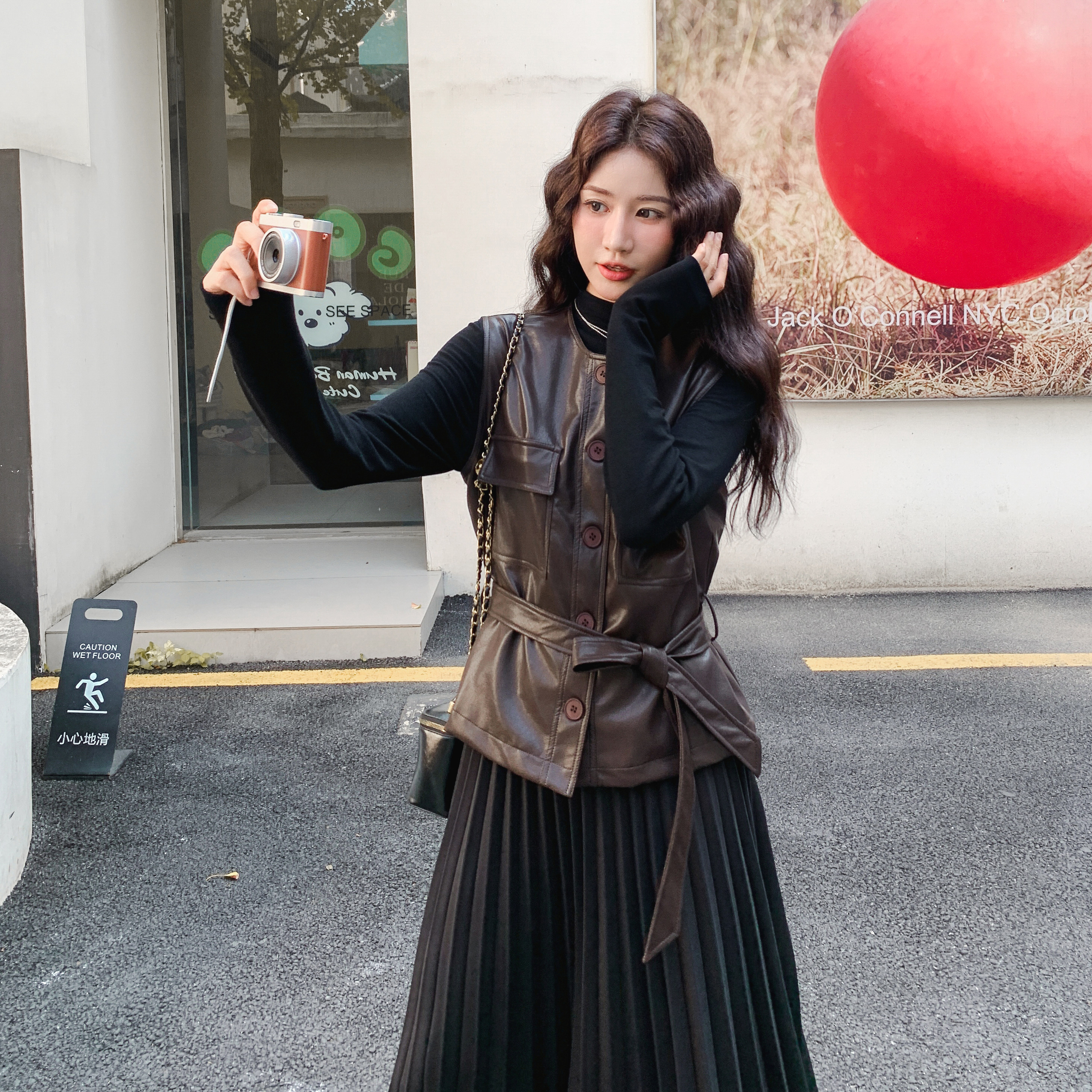 一整套穿搭盐系轻熟风连衣裙套装女2025秋季新款巨好看马甲两件套,女装套装/套裙,2D036