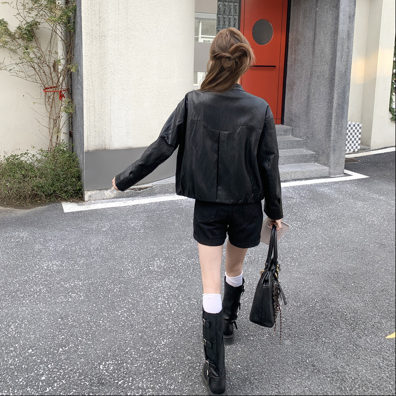 26春新短款长袖立领皮衣外套2C215-P155-K248,女装皮衣,2C215