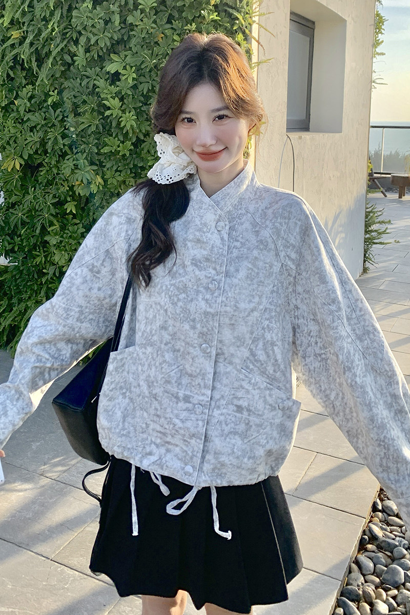 现货：春装新款高级复古印花韩系夹克外套2C135-6877P165K248,女装短外套,2C135