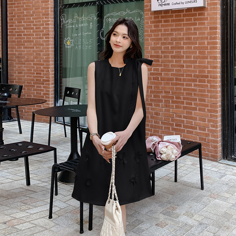 高级感减龄白色背心连衣裙女2025夏季新款温柔风甜美小个子A字裙,女装连衣裙,2C112