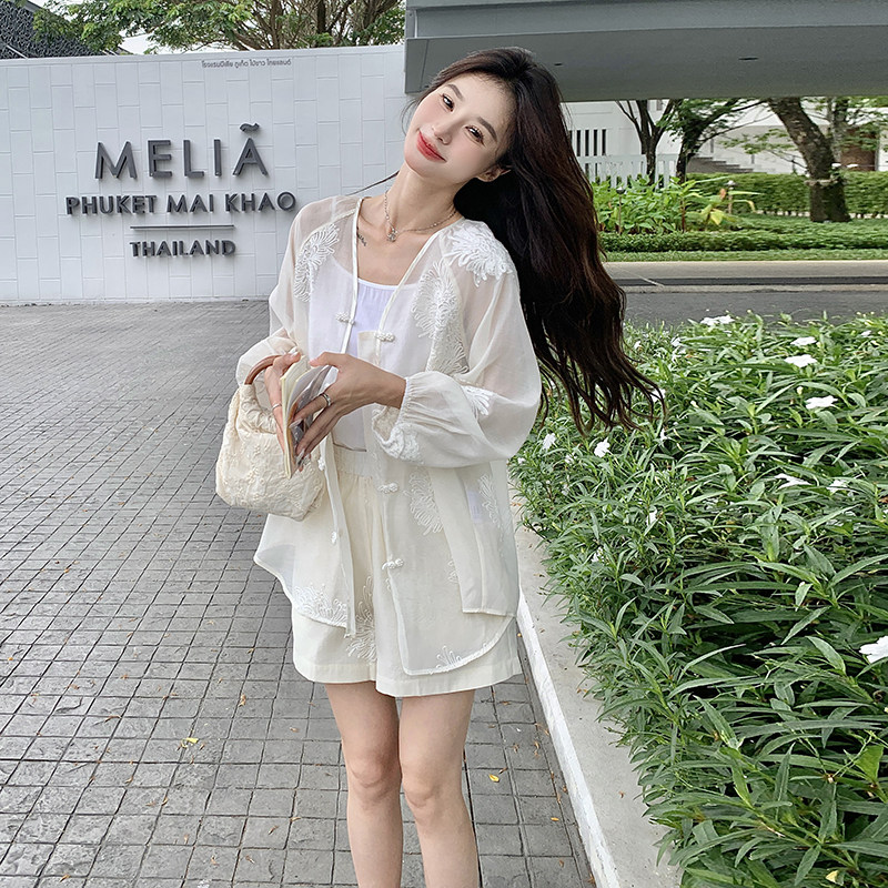 【夏款现货】流行复古刺绣套装三件套送吊带088-6615p135k188,女装套装/套裙,2C088