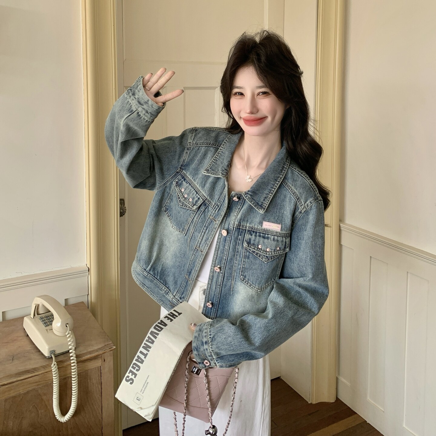 宽松牛仔外套女2026新款短款时尚百搭上衣2C227/6605/P155K248图片