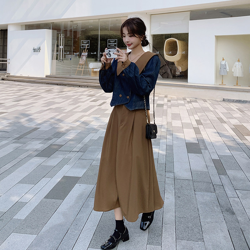 新款现货2025新款牛仔马甲+半身裙套C057-2358-P165-k218,女装套装/套裙,2C057