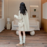 2025新款双面羊毛大衣女秋冬季中长款小个子短款韩系羊绒毛呢外套，女装羊绒大衣，2C218