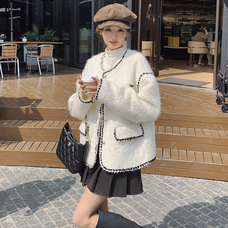 现货小香风羊羔毛外套p160k238,女装短外套,2C269