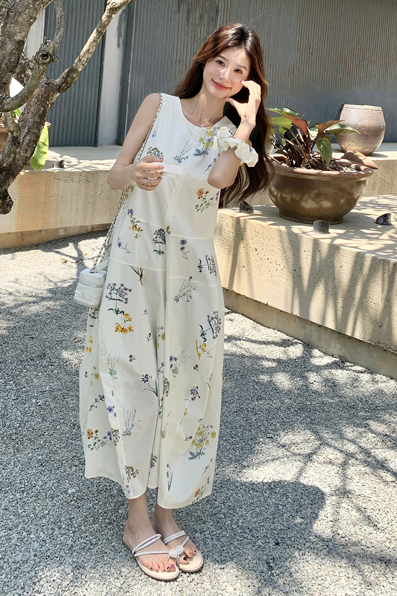 【现货！】2025夏季新款韩系花卉无袖连衣裙2C109-7308-P145-K228,女装连衣裙,2C109