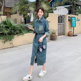 现货2025秋季新款韩系牛仔连衣裙2C057-8126-P145-K218，女装连衣裙，2C057