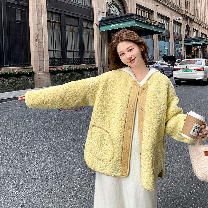 现货新款！甜美小香风羊羔毛外套加厚皮毛一体C029-2360P175K248,女装皮草,2C029