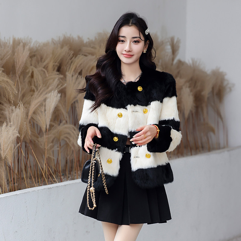 现货真兔毛2025冬装新款2C091-8068p365p499,女装短外套,2C091