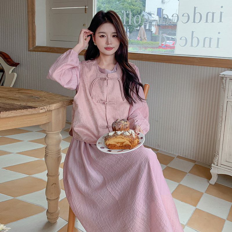 【秋款现货】洋气风连衣裙+马甲套装088-6602p145 控198图片