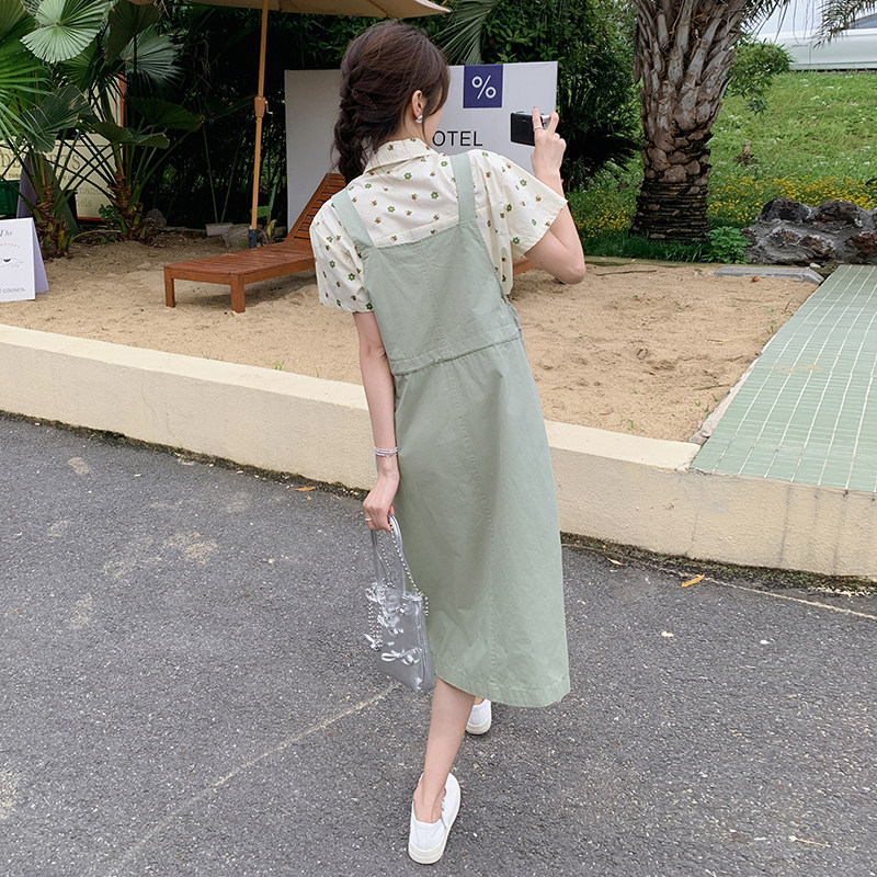 学院风2025新款背带裙学生小个子衬衫两件套2C057-1121-P130-K188,女装套装/套裙,2C057