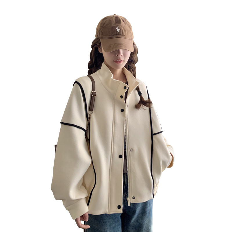 2025春季短款针织外套棒球服#8502P145控198,女装短外套,2C111