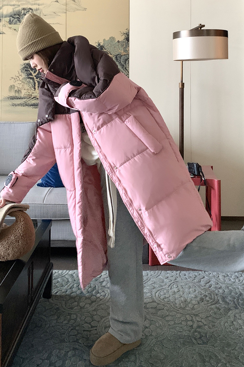 【新品】新款拼色减龄长款羽绒服088-9920p295k458,女装羽绒服,2C088