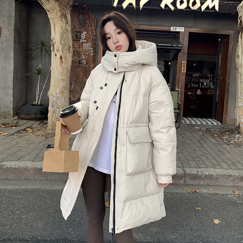90白鸭绒时尚白色中长款羽绒服2C291-YRF13991-P375-K599,女装羽绒服,2C291