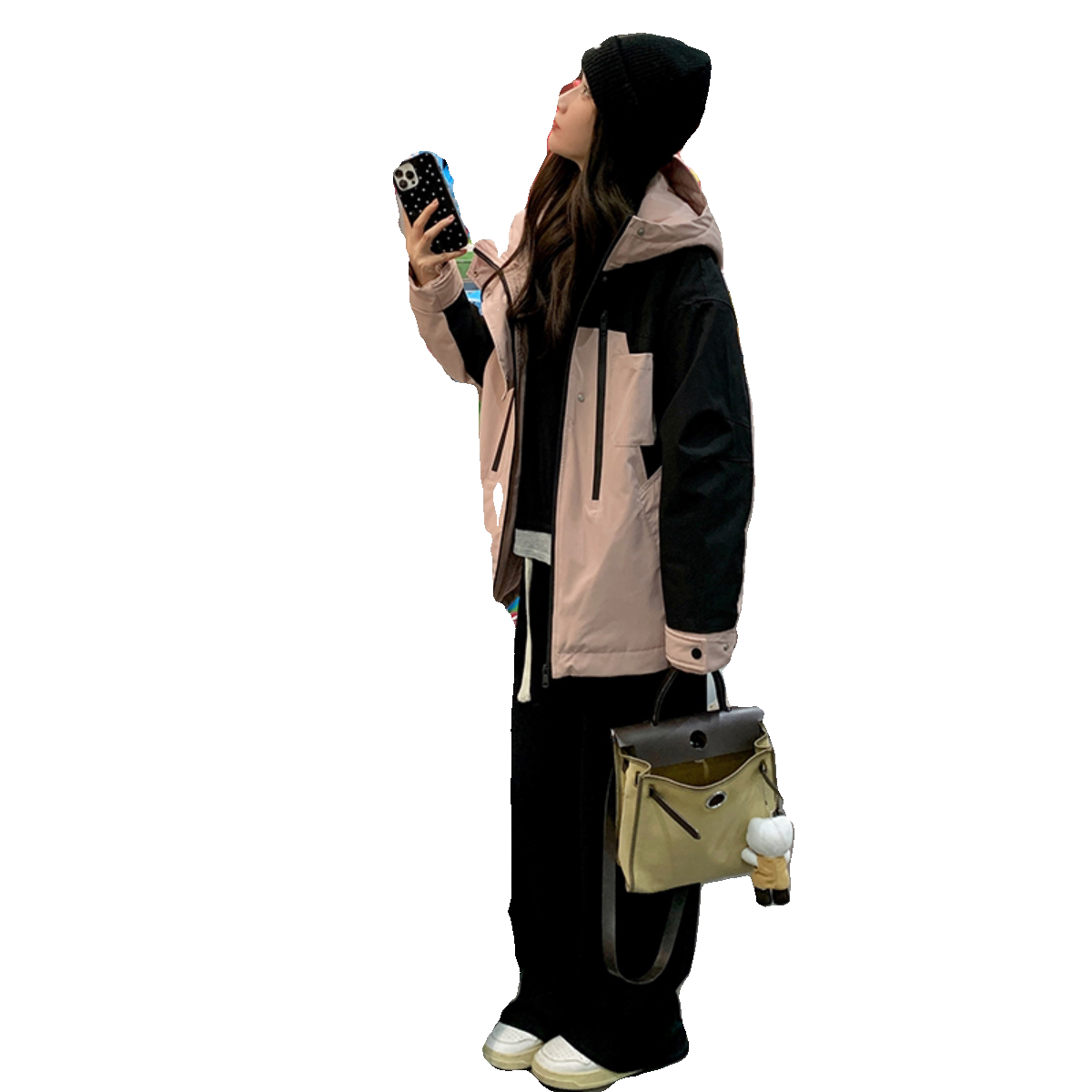【现货】连帽工装冲锋衣加厚兔毛绒内里派克棉服3083P215K308,女装棉衣/棉服,2C166