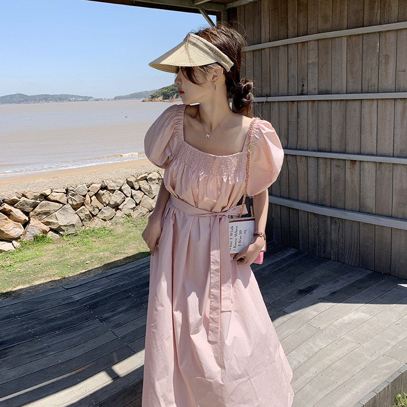 【新款已出货】气质显瘦连衣裙女夏季过膝长裙3009P115控168,女装连衣裙,2C166