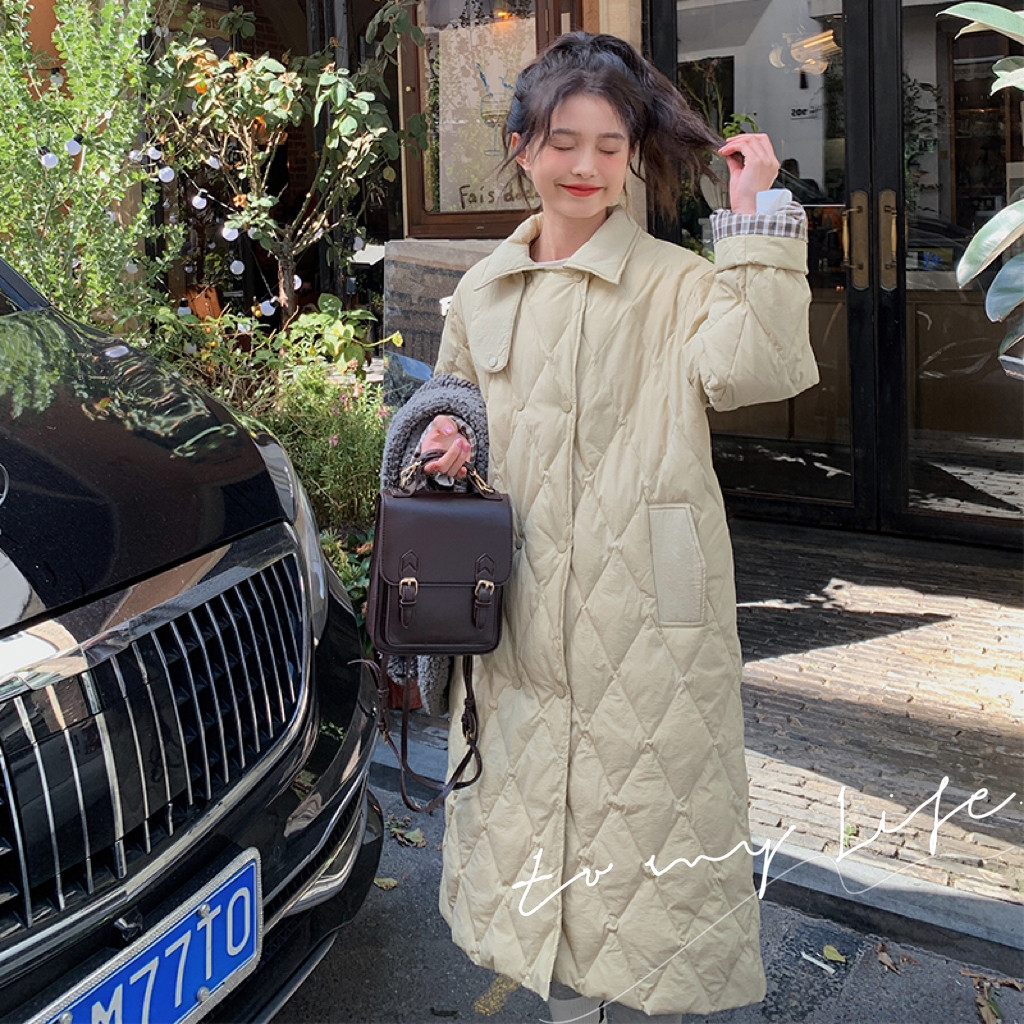 【冬款】数据好菱格长款拼接羽绒服2260-P255K368,女装羽绒服,2B220