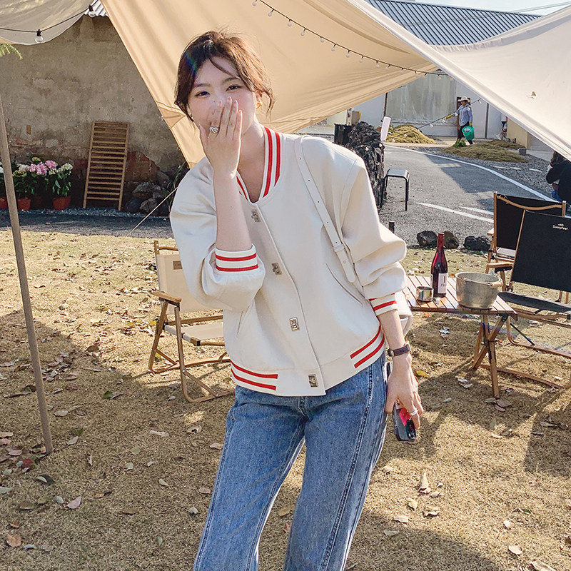 秋装米色外套棒球服上衣057-5807-P125K188,女装短外套,2B080