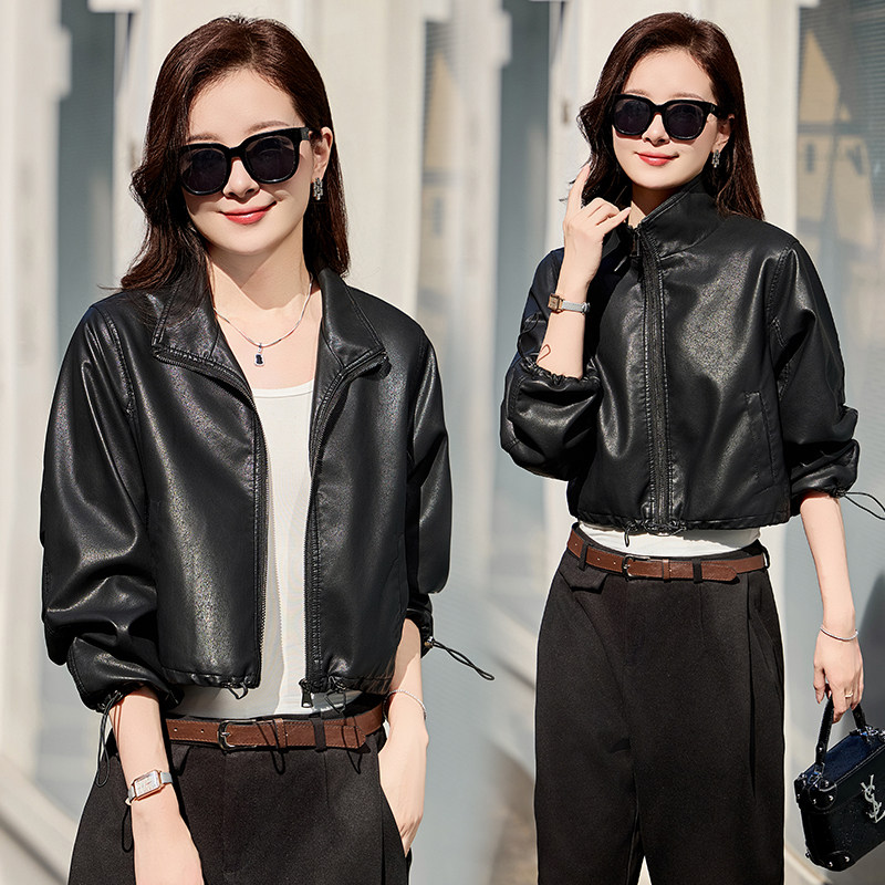 【现货】春装新品皮衣外套女宽松减龄上衣2509-1C115-P115-K178,女装皮衣,吾爱衣