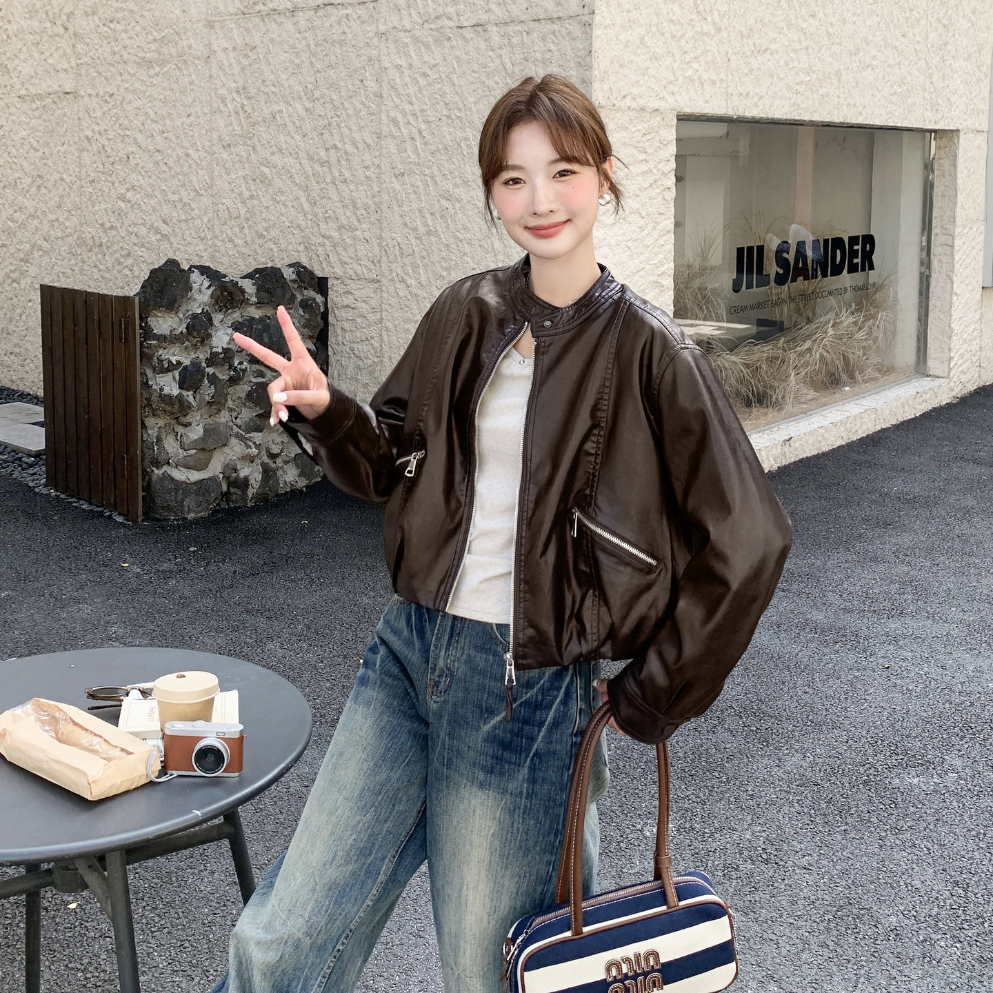 2026冬季短款皮衣加绒棉衣立领染发出90-6882#-P185-K275,女装皮衣,2C290