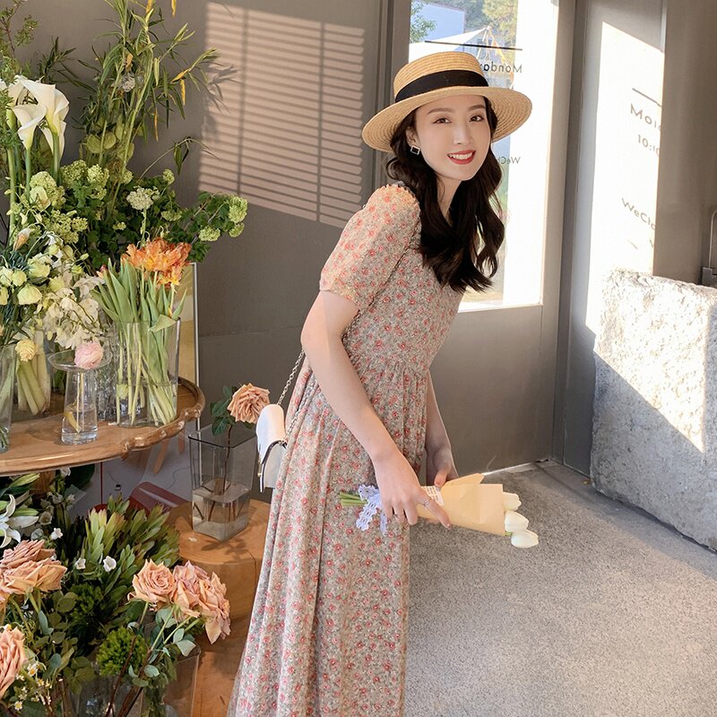 新款夏装碎花连衣裙057-5797-P105K168,女装连衣裙,2B080