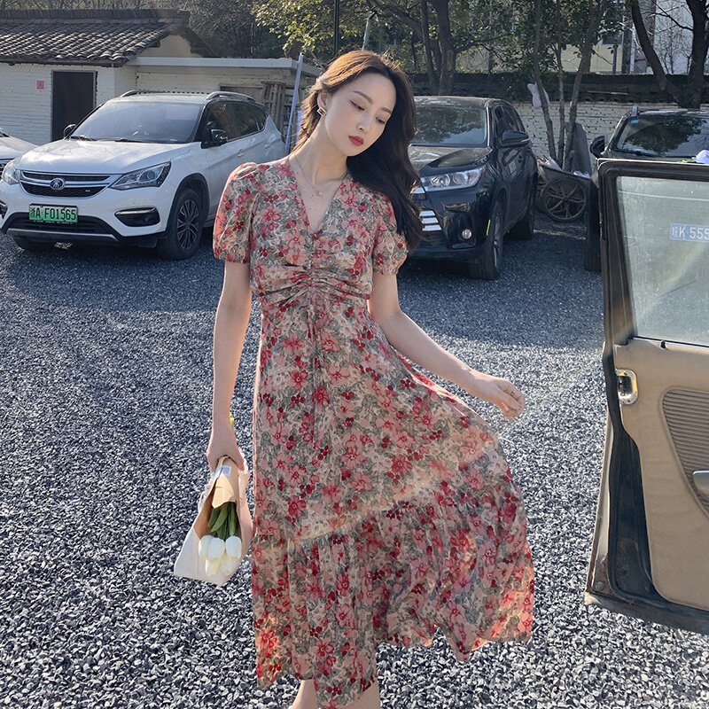 新款夏装碎花连衣裙 057-5798-P105K168图片