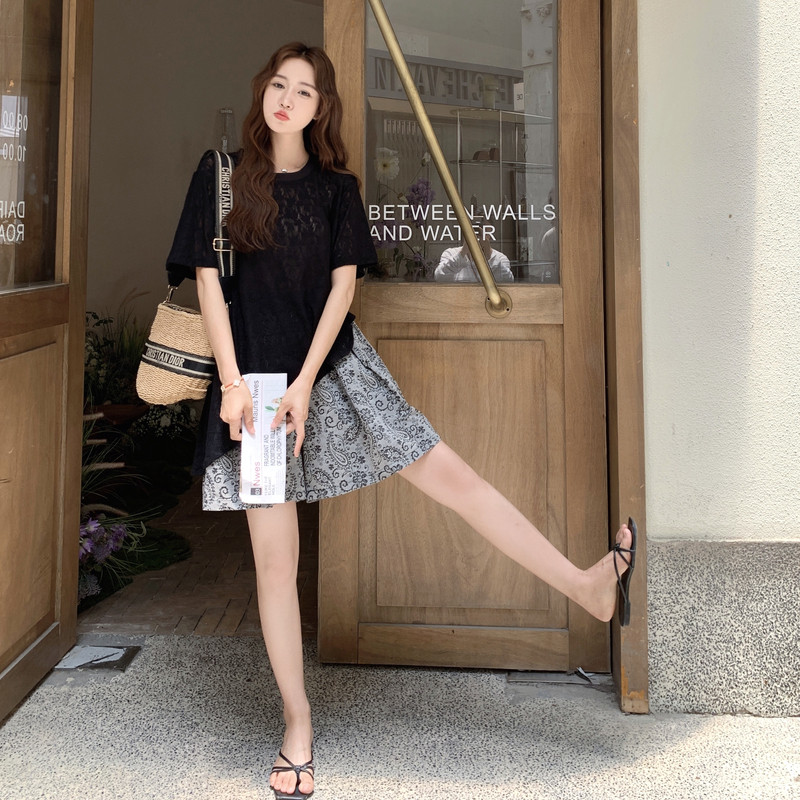 25夏新款韩系慵懒松弛感针织上衣裙裤套装269-9161-P135-K198,女装套装/套裙,2B235