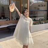 法式新中式国风连衣裙女2024夏季新款小个子宽松显瘦复古气质裙子，女装连衣裙，2C317A