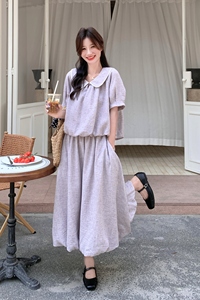 浅紫色法式温柔风巨好看套装裙女2025年夏季新款花苞半身裙两件套图片
