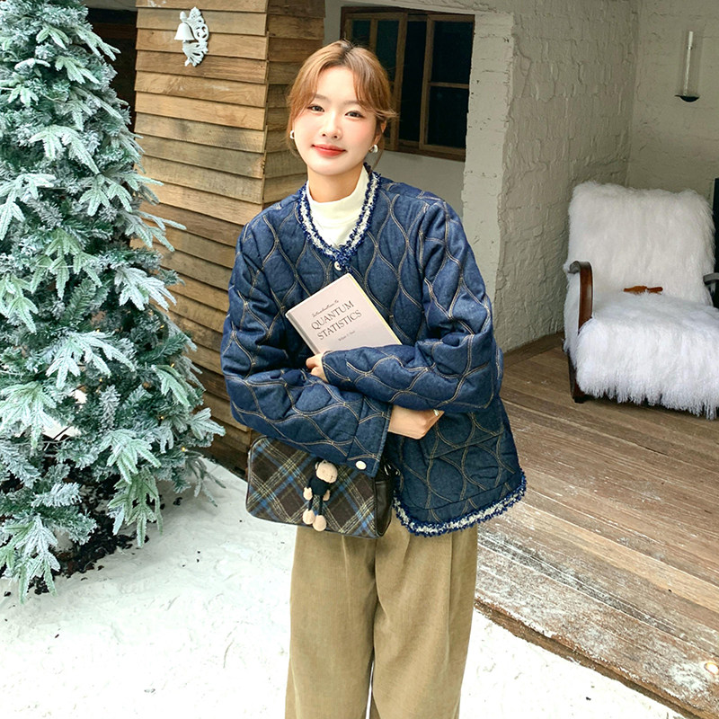 小香风时尚牛仔固色棉服P165(大货已出）,女装棉衣/棉服,2C291