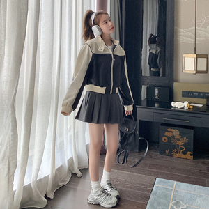 现货：秋装新款拼色休闲宽松夹克棒球服外套2C135-2380P135K198图片