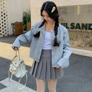 韩版休闲立领PU皮衣外套女2025春秋季新款设计感炸街显瘦夹克上衣图片