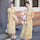 2025夏装新款时尚气质旗袍领设计简约优雅修身显瘦连衣裙，女装连衣裙，衣佳和